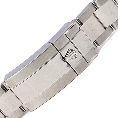 The image shows the clasp and part of the bracelet of a Rolex Daytona 116520 Men's Stainless Steel Black Dial 116520 Men's Stainless Steel Black Dial watch.