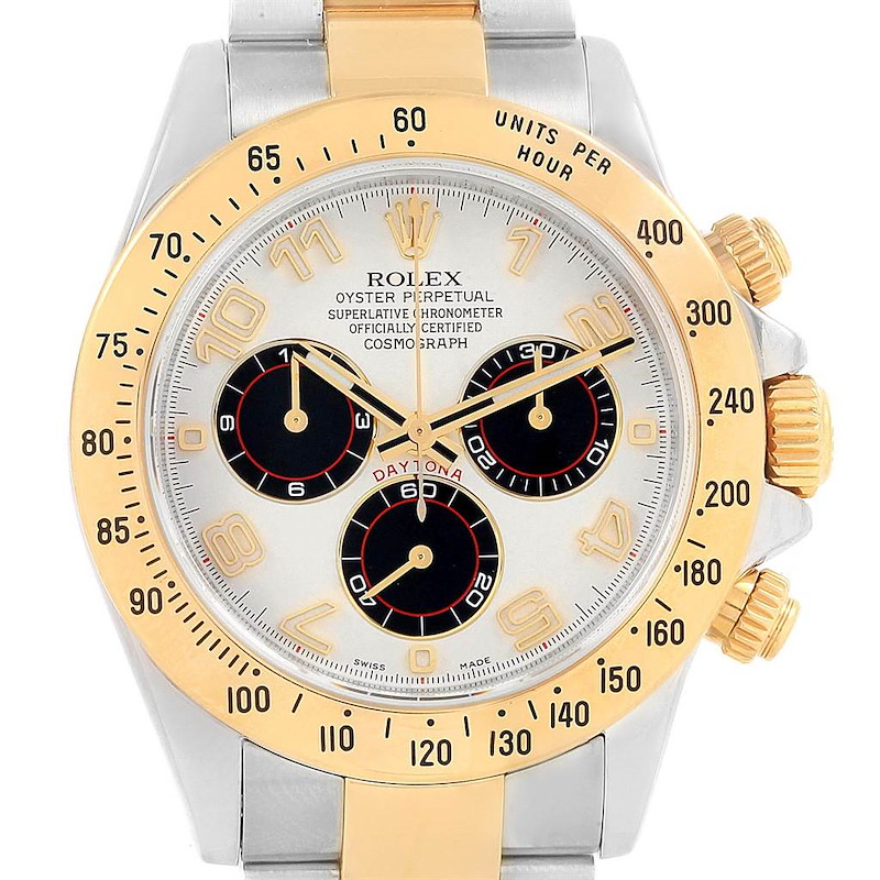 Rolex Daytona Panda Dial Steel Yellow Gold Mens Watch 116523 Box Card SwissWatchExpo