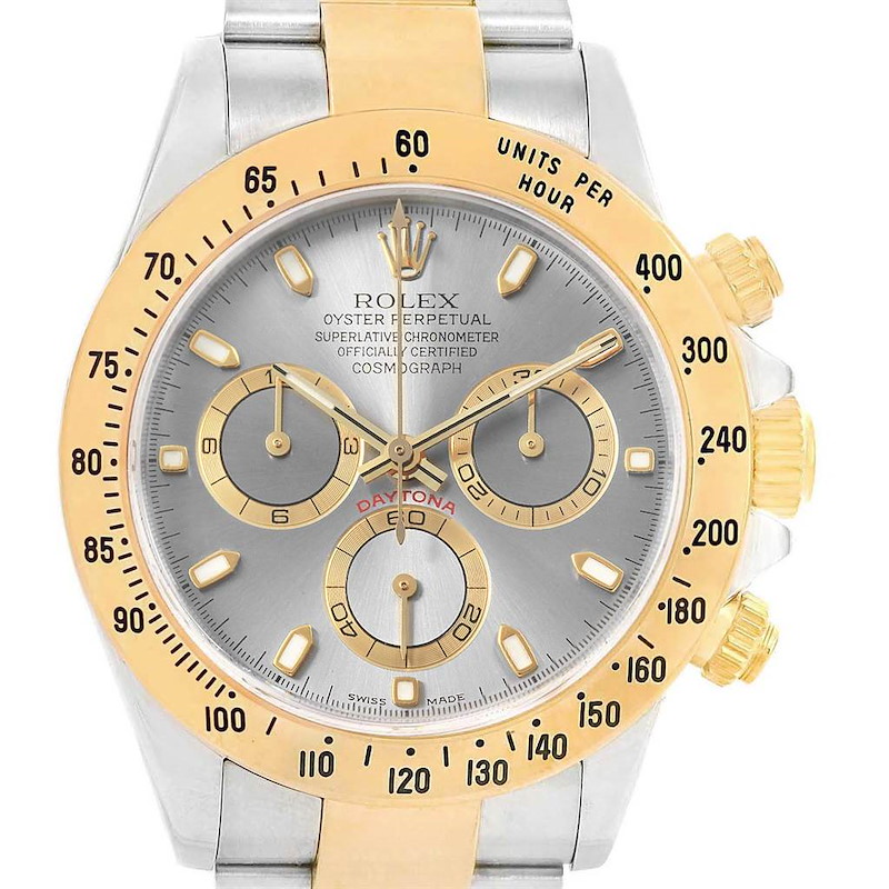 Rolex Daytona Steel 18K Yellow Gold Slate Dial Watch 116523 SwissWatchExpo