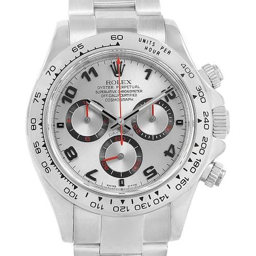 Photo of Rolex Cosmograph Daytona 18K White Gold Silver Dial Mens Watch 116509