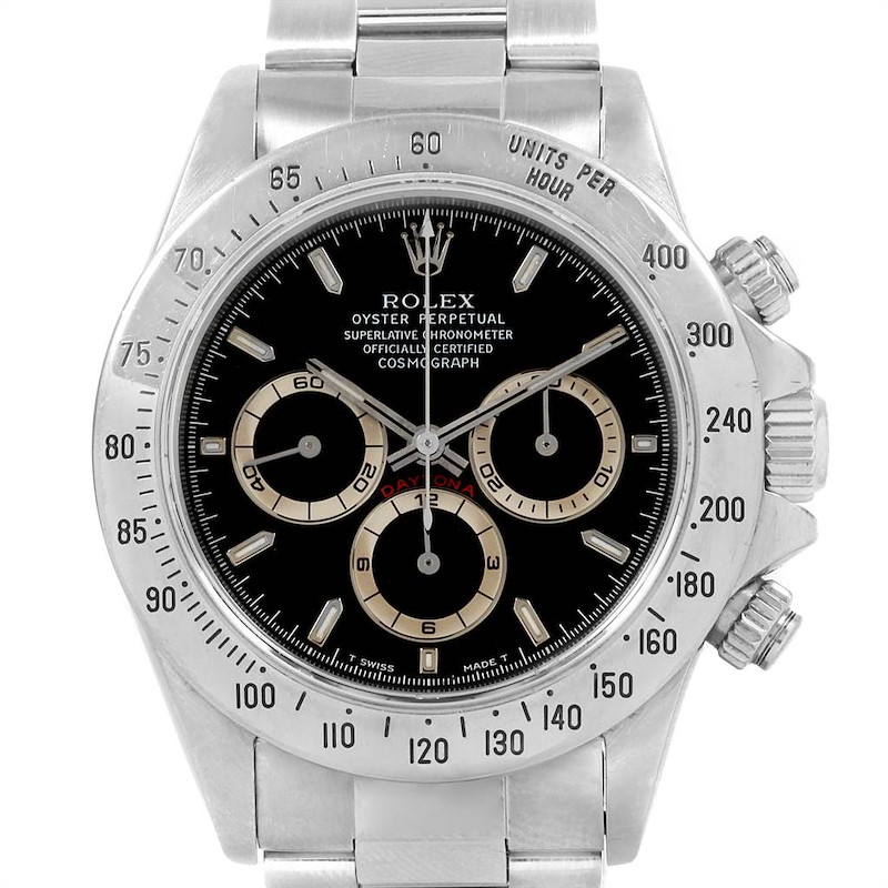 Rolex Cosmograph Daytona Black Dial Zenith Movement Watch 16520 SwissWatchExpo