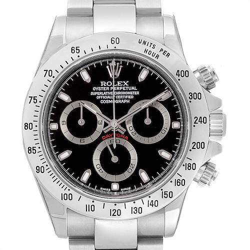 Photo of Rolex Daytona Black Dial Chronograph Steel Mens Watch 116520 Unworn