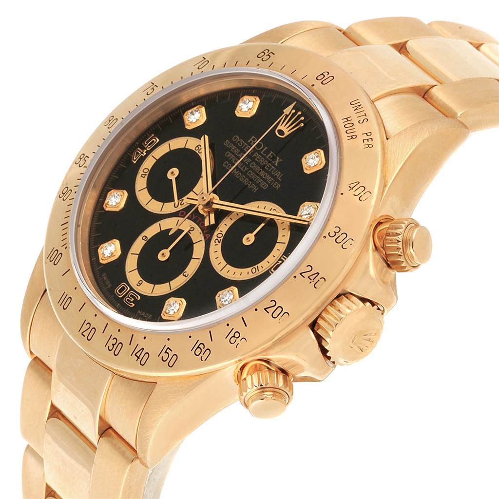 Rolex Daytona Yellow Gold Diamond Dial Chronograph Mens Watch 16528 ...