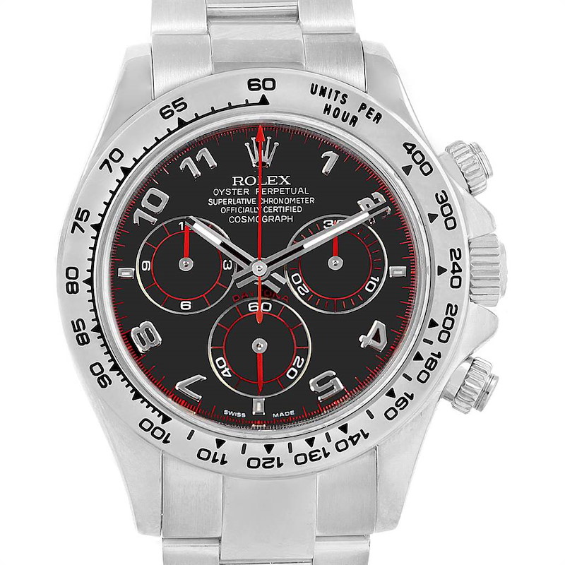 Rolex Cosmograph Daytona 18K White Gold Black Dial Mens Watch 116509 SwissWatchExpo