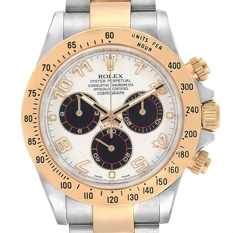 Rolex Daytona Panda Dial Steel Yellow Gold Chronograph Mens Watch 116523 SwissWatchExpo