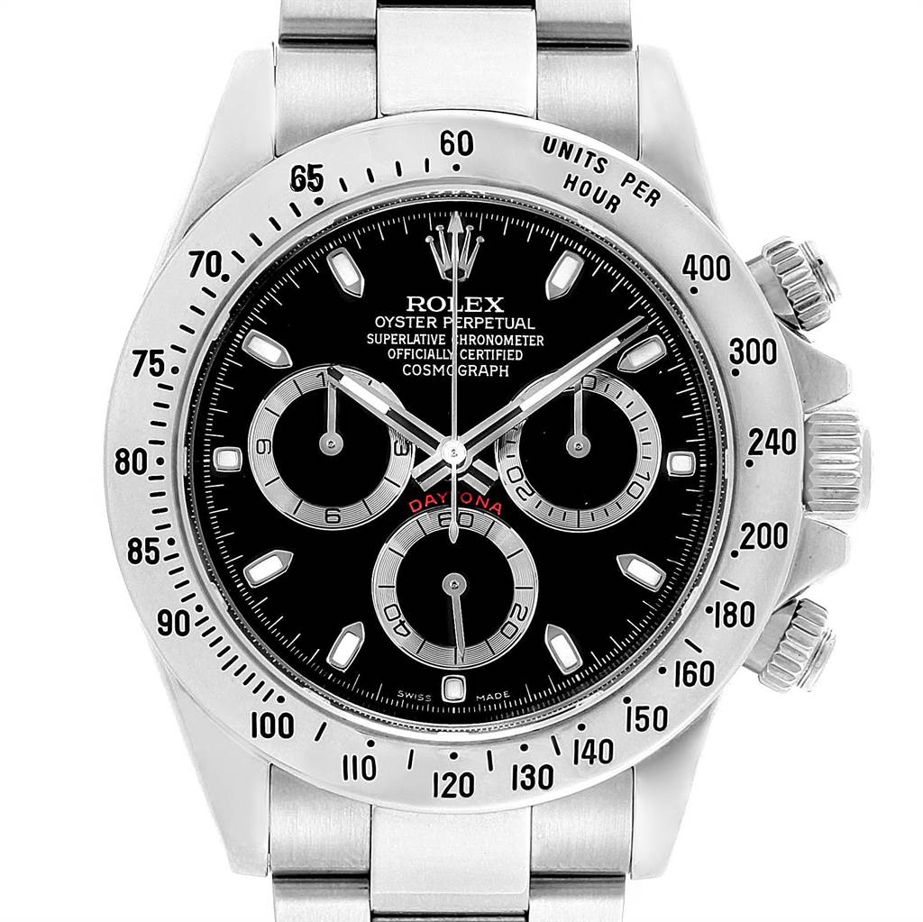 Rolex Daytona Black Dial Chronograph Stainless Steel Mens Watch 