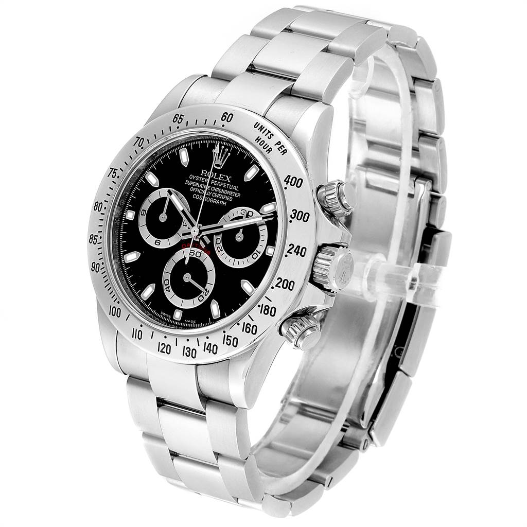 Rolex Daytona Black Dial Chronograph Stainless Steel Mens Watch 116520 ...