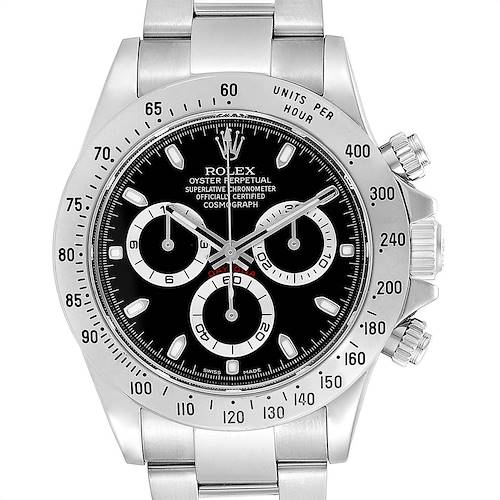 Photo of Rolex Daytona Black Dial Chronograph Steel Watch 116520 Box Card