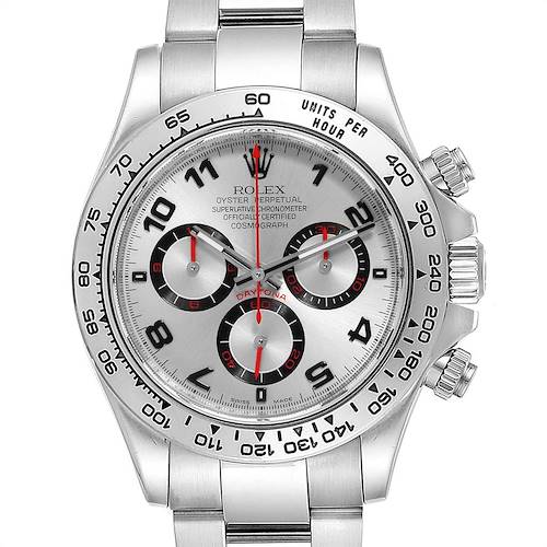 Photo of Rolex Daytona White Gold Silver Racing Dial Mens Watch 116509 Box Card