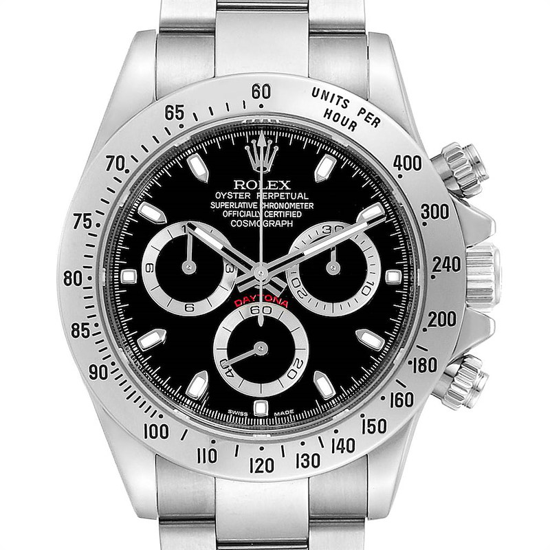 Rolex Daytona Black Dial Chronograph Stainless Steel Mens Watch 116520 SwissWatchExpo