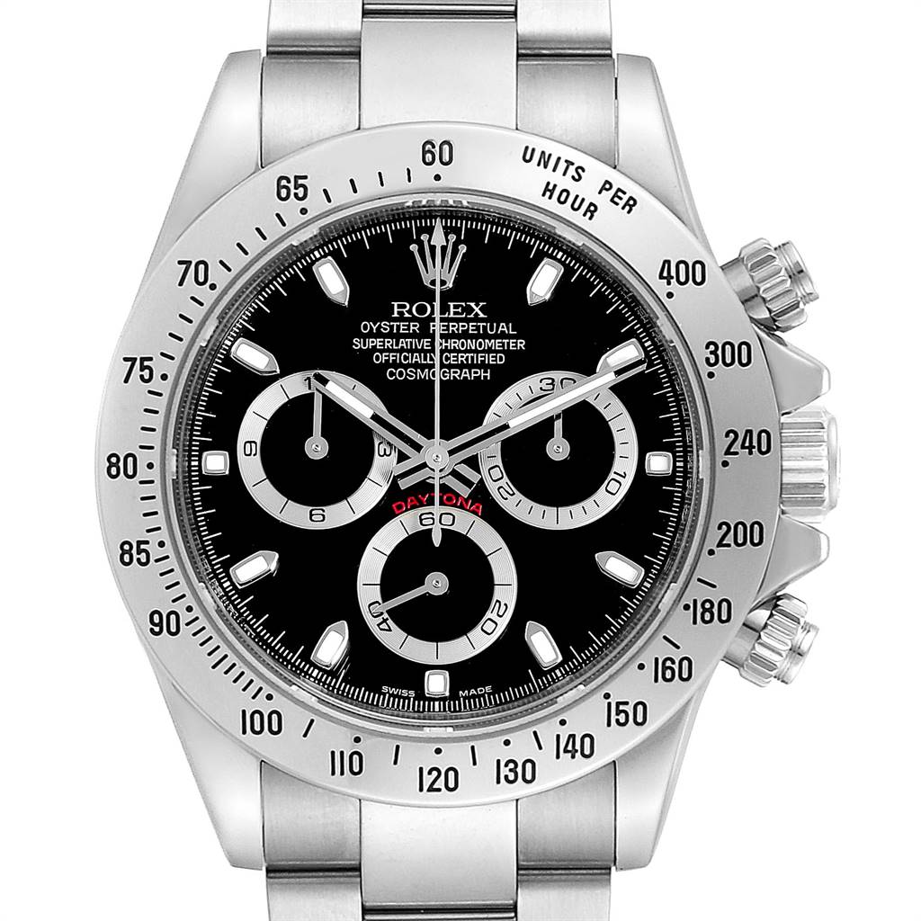 Rolex Daytona Black Dial Chronograph Stainless Steel Mens Watch 116520