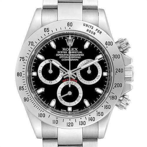 Photo of Rolex Daytona Black Dial Chronograph Stainless Steel Mens Watch 116520