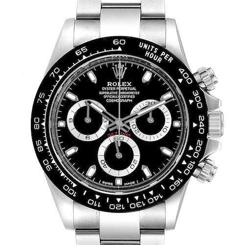 Photo of Rolex Daytona Ceramic Bezel Black Dial Chronograph Mens Watch 116500