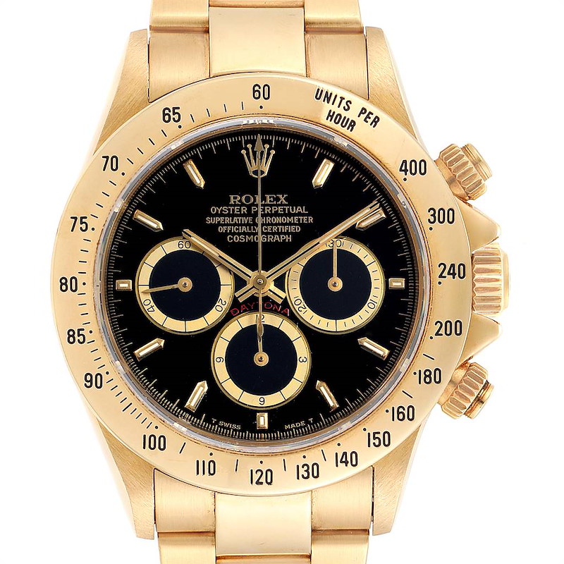 Rolex Cosmograph Daytona Yellow Gold Chronograph Mens Watch 16528 SwissWatchExpo