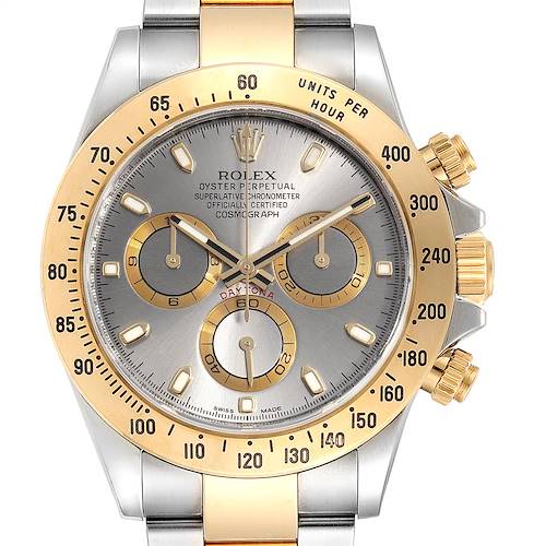 Photo of Rolex Daytona Steel Yellow Gold Slate Dial Chronograph Mens Watch 116523