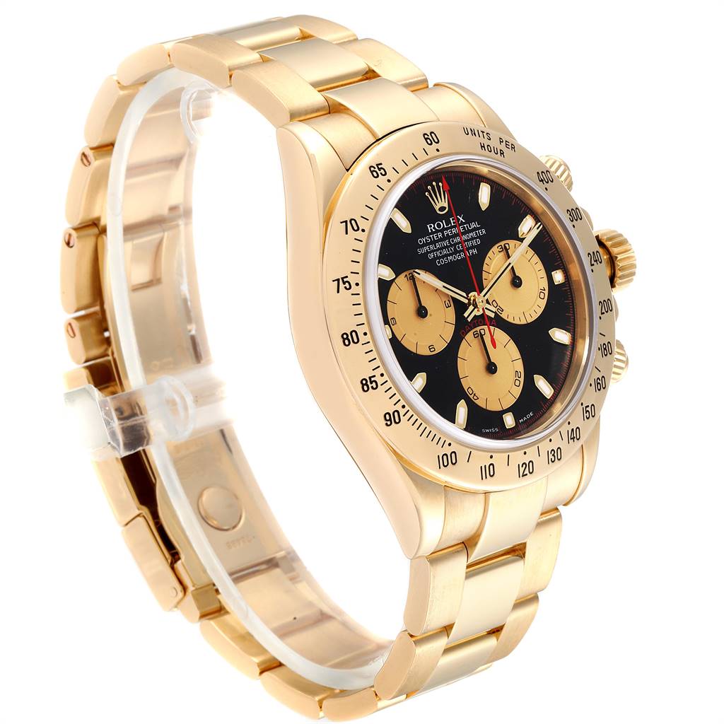 Rolex Cosmograph Daytona Yellow Gold Black Dial Mens Watch 116528 ...