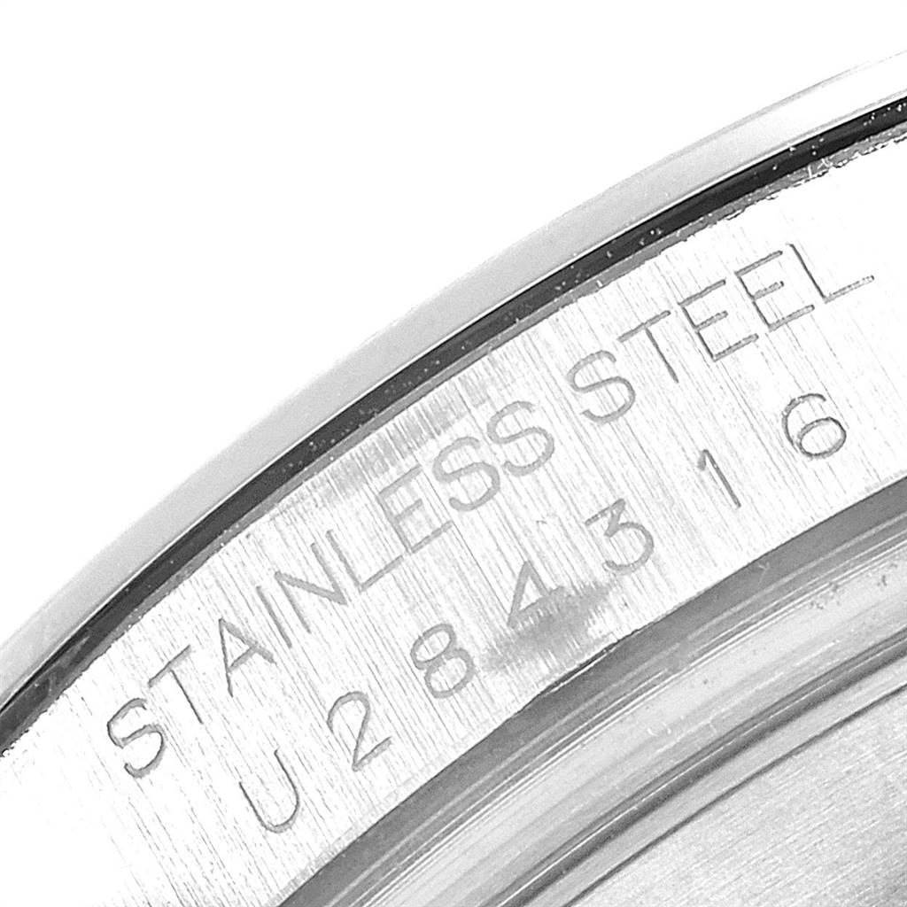 This image shows a close-up of the case back engraving on a stainless steel Rolex Daytona 16520 Men's Stainless Steel Black Dial 16520 Men's Stainless Steel Black Dial watch.