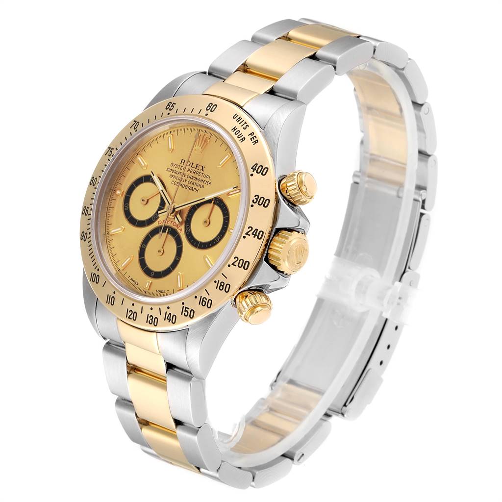 Rolex Daytona Steel Yellow Gold Inverted 6 Mens Watch 16523 Box Papers ...
