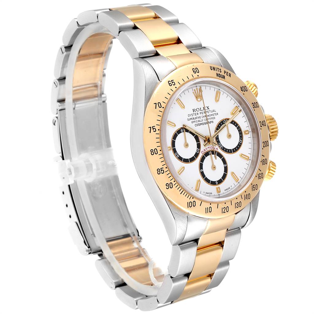 Rolex Daytona Steel Yellow Gold Inverted 6 White Dial Mens Watch 16523 ...