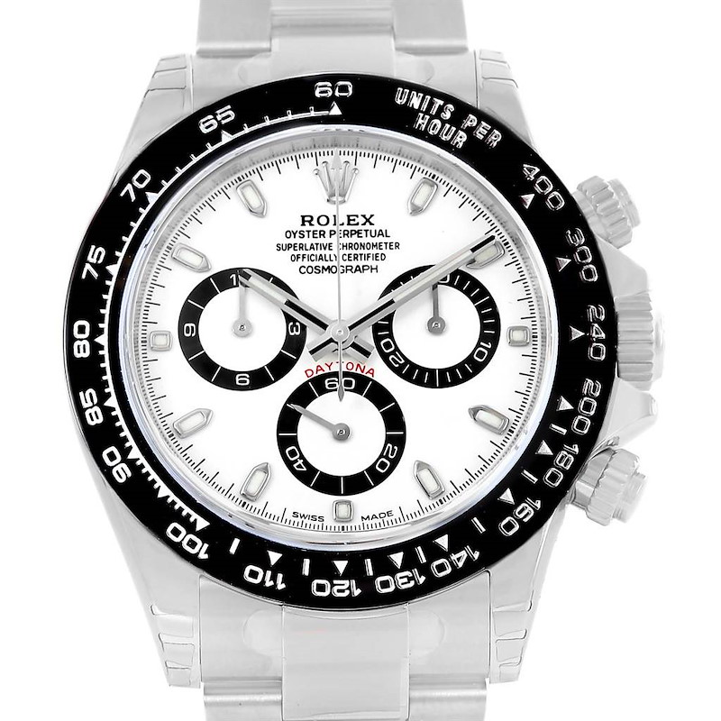 Rolex Cosmograph Daytona White Dial Chronograph Watch 116500 Unworn SwissWatchExpo