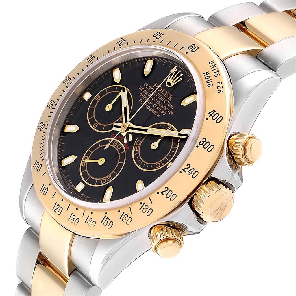 Rolex Daytona Steel Yellow Gold Black Dial Chronograph Mens Watch 116523 Sw...