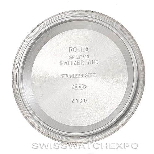 The image shows the inside case back of a Rolex Daytona 116520 Men's Stainless Steel White Dial 116520 Men's Stainless Steel White Dial watch, displaying the brand markings and model details.