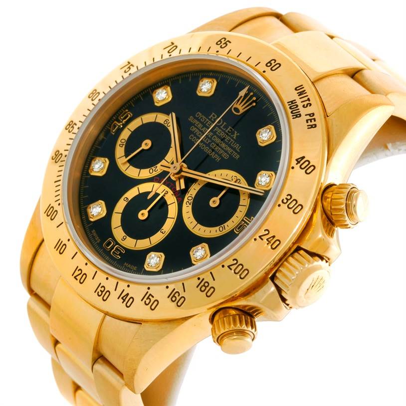 Rolex Cosmograph Daytona 18K Yellow Gold Diamond Watch 16528 ...