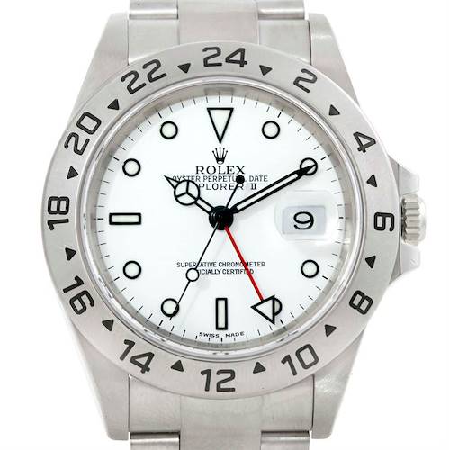 Photo of Rolex Explorer II 16570 White Dial Stainless Steel Mens Watch