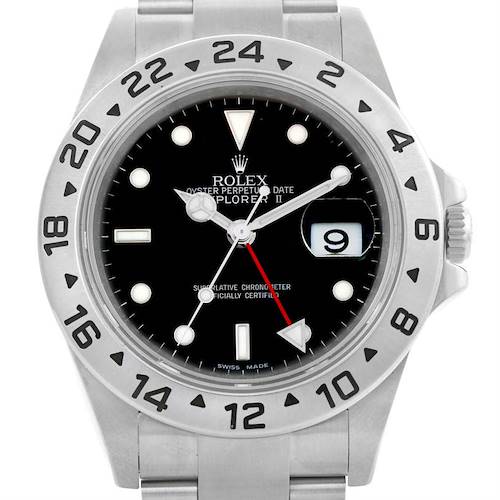 Photo of Rolex Explorer II Parachrom Hairspring Steel Black Dial Watch 16570