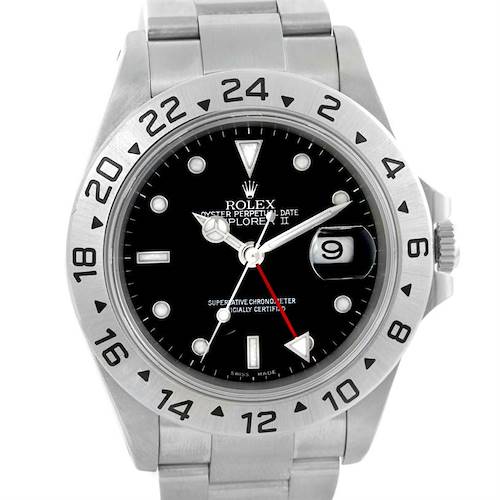 Photo of Rolex Explorer II Mens Oyster Bracelet Black Dial Watch 16570