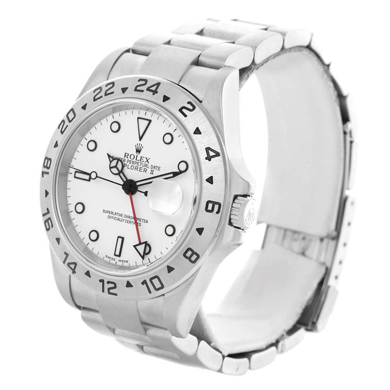 Rolex Explorer II White Dial Automatic Steel Mens Watch 16570 SwissWatchExpo