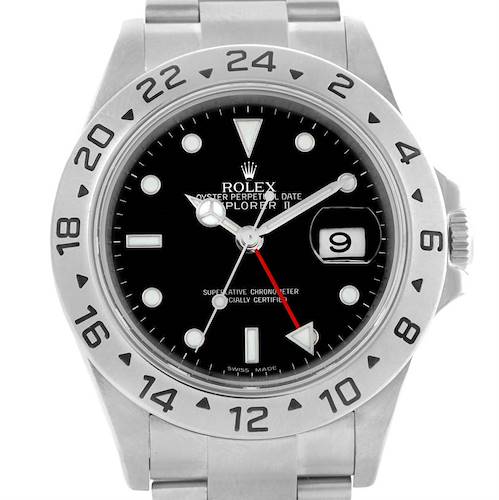 Photo of Rolex Explorer II Parachrom Hairspring Steel Black Dial Watch 16570