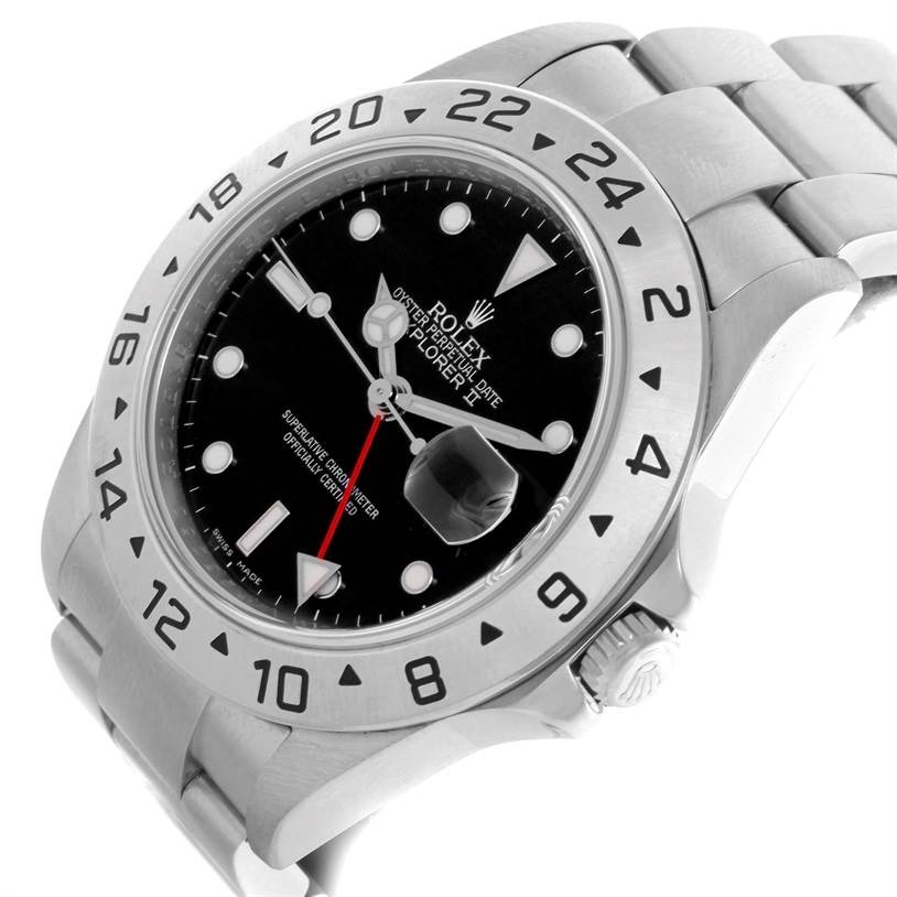 The image shows a Rolex Explorer 16570 Men's Stainless Steel Black Dial 16570 Men's Stainless Steel Black Dial watch from an angled perspective, showcasing the dial, bezel, crown, and part of the bracelet.