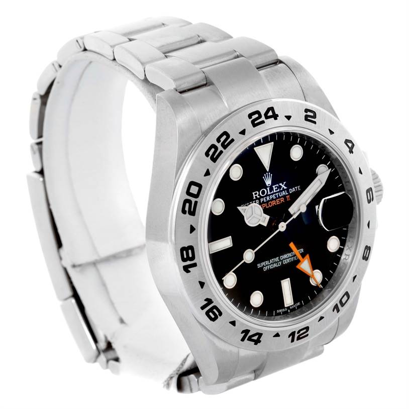 The image shows a Rolex Explorer 216570 Men
s Stainless Steel Black Dial 216570 Men
s Stainless Steel Black Dial model watch at a three-quarter angle, highlighting the dial, bezel, and bracelet.