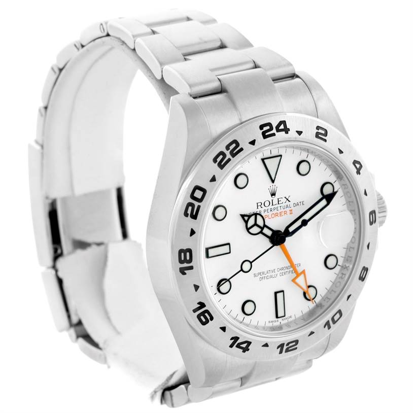 The image shows a front angle of a Rolex Explorer 216570 Men's Stainless Steel White Dial 216570 Men's Stainless Steel White Dial watch, including the face, bezel, and part of the bracelet.