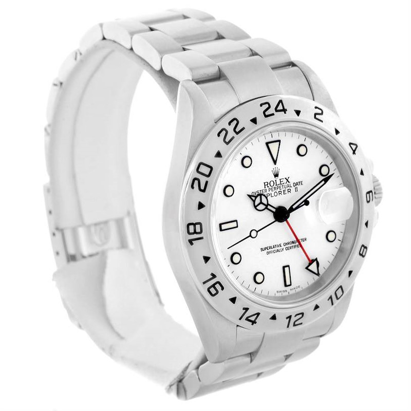 Rolex Explorer II White Dial Steel Watch 16570 Year 2007 Box Papers SwissWatchExpo