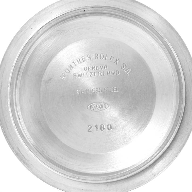 This image shows the inner side of the case back of a Rolex Explorer 16570 Men's Stainless Steel White Dial 16570 Men's Stainless Steel White Dial watch.