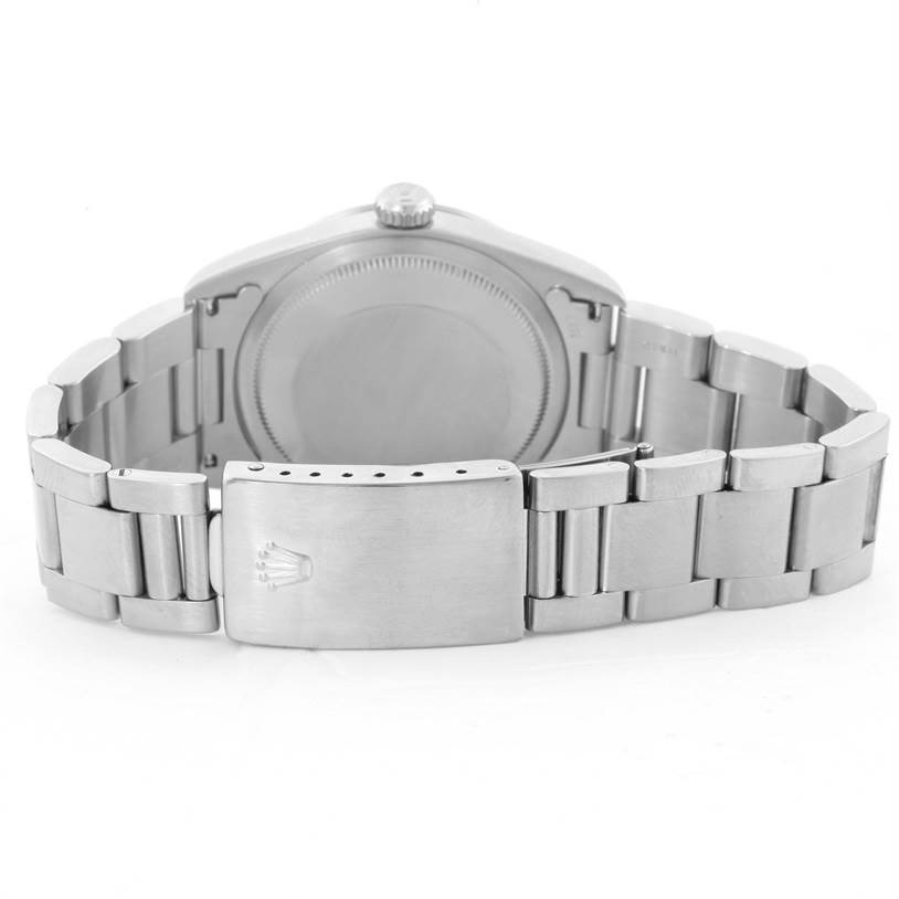 The image shows the back case and bracelet clasp of the Rolex Explorer 14270 Men's Stainless Steel Black Dial 14270 Men's Stainless Steel Black Dial watch.