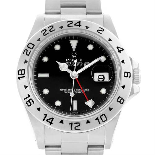 Photo of Rolex Explorer II Mens Steel Black Dial Watch 16570 Box Papers