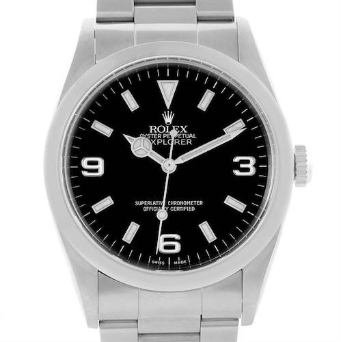 Photo of Rolex Explorer I Black Dial Stainless Steel Mens Watch 114270 Year 2001