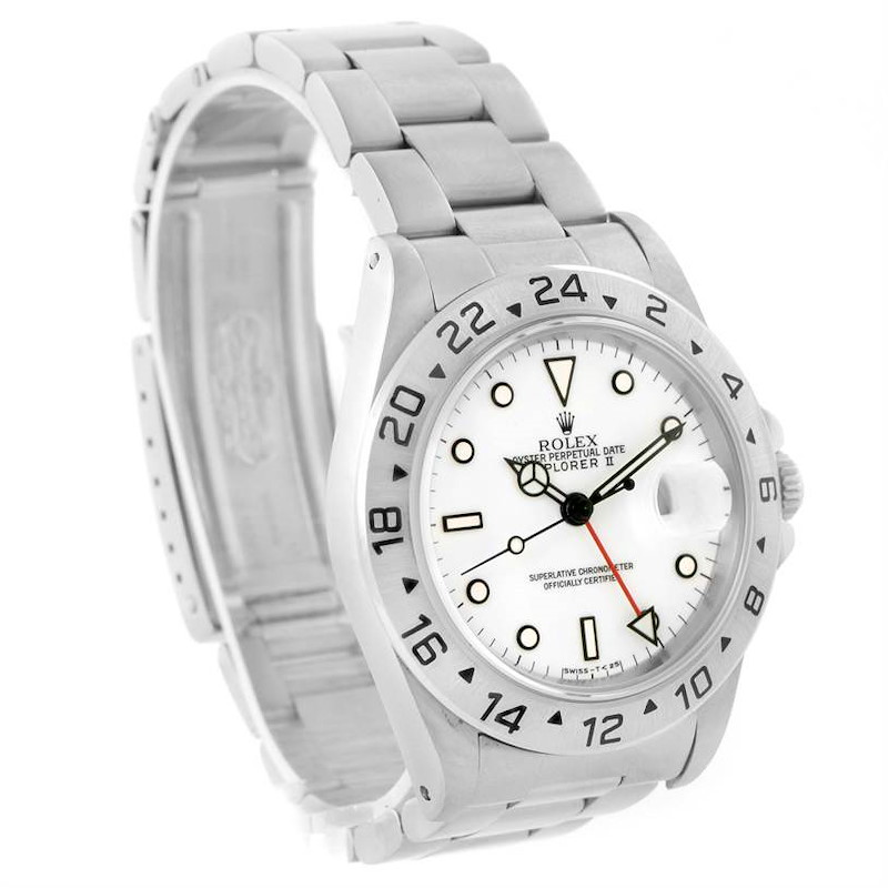 Rolex Explorer II White Dial Automatic Steel Mens Watch 16570 SwissWatchExpo