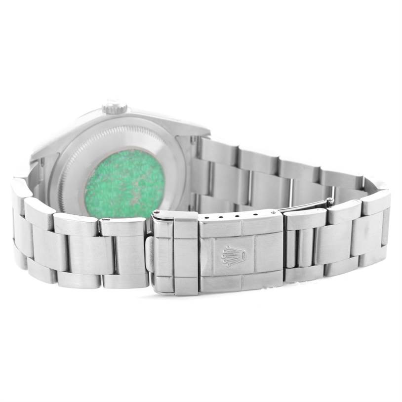 The image shows the bracelet and case back of a Rolex Explorer 114270 Men's Stainless Steel Black Dial 114270 Men's Stainless Steel Black Dial watch.