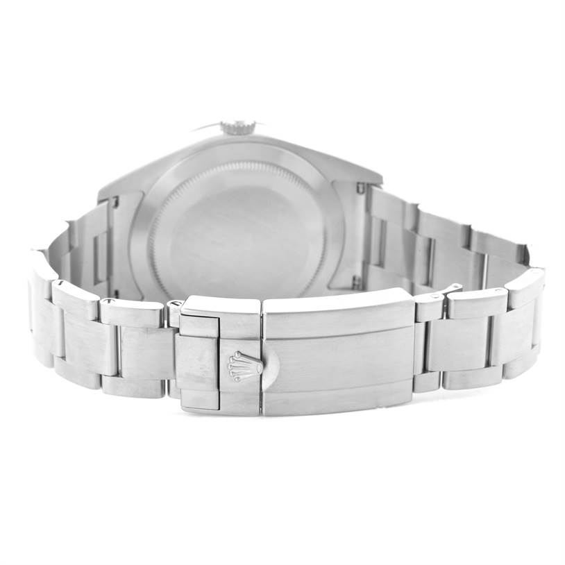 This image shows the back view of the case and the bracelet clasp of the Rolex Explorer 214270 Men's Stainless Steel Black Dial 214270 Men's Stainless Steel Black Dial watch.