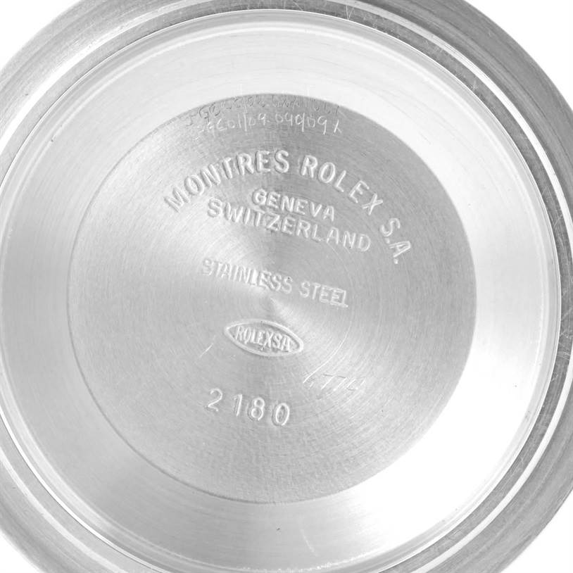 The image shows the inside of the case back for a Rolex Explorer 16570 Men's Stainless Steel White Dial 16570 Men's Stainless Steel White Dial watch.