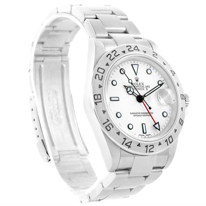Rolex Explorer II White Dial Stainless Steel Mens Watch 16570 Year 2002 SwissWatchExpo