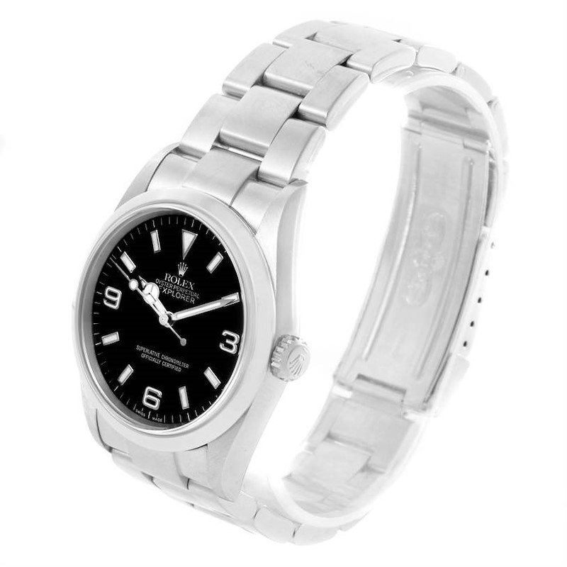 Rolex Explorer I Black Dial Stainless Steel Automatic Mens Watch 114270 SwissWatchExpo
