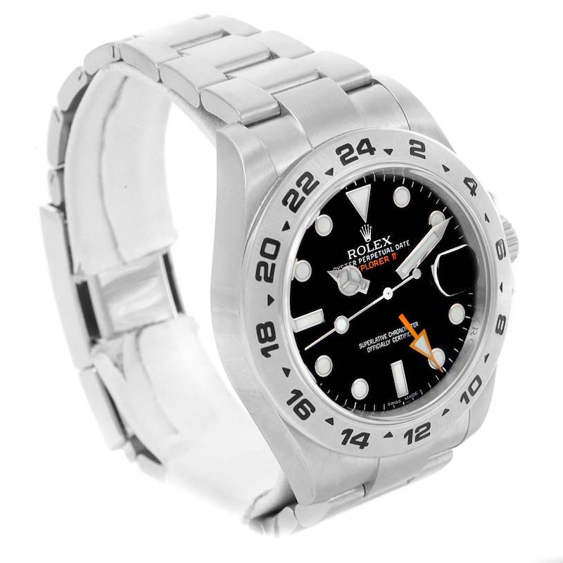 Rolex Explorer II Automatic Black Dial Watch 216570 Box Papers SwissWatchExpo
