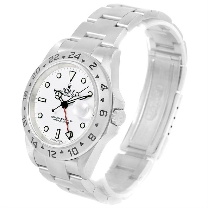 Rolex Explorer II White Dial Stainless Steel Automatic Watch 16570 SwissWatchExpo