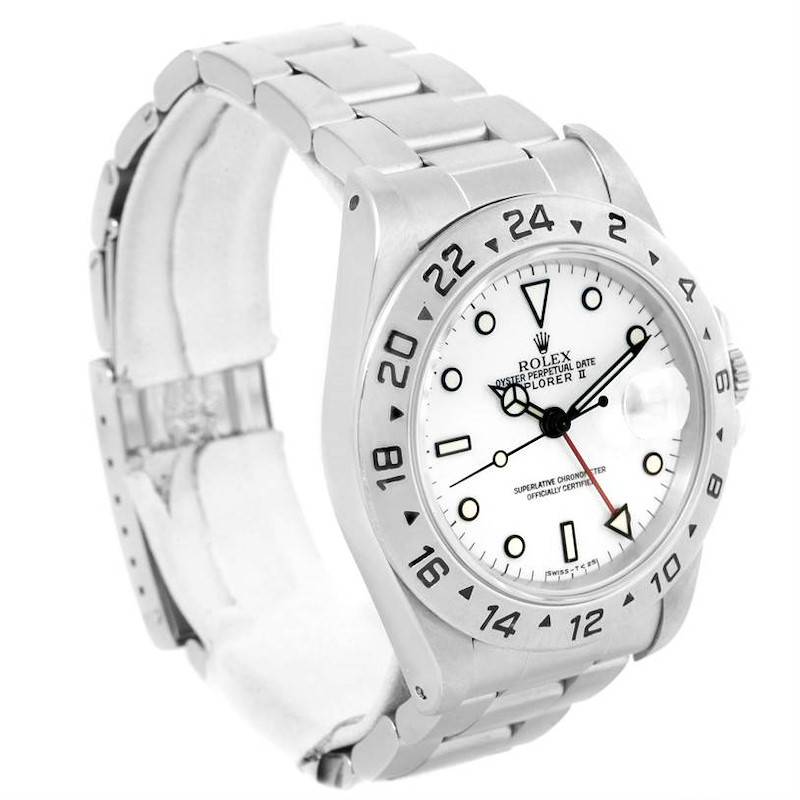 Rolex Explorer II White Dial Steel Automatic Mens Watch 16570 SwissWatchExpo