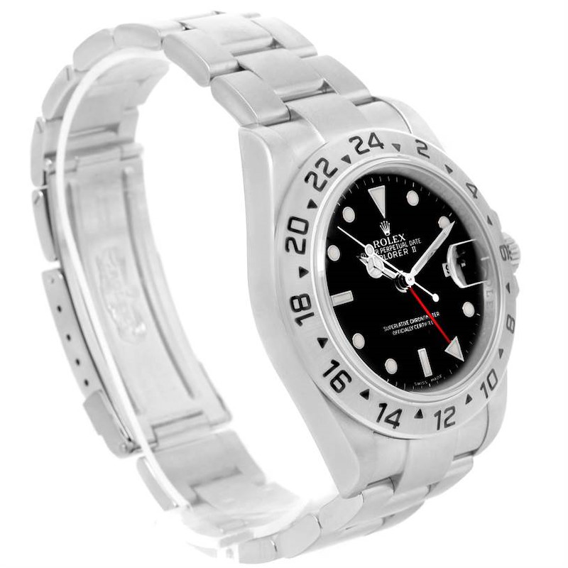 Rolex Explorer II Parachrom Hairspring Steel Watch 16570 Box Papers SwissWatchExpo